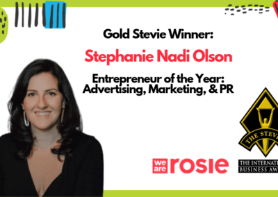 WE ARE ROSIE CEO NAMED ENTREPRENEUR OF THE YEAR – 2019 STEVIEⓇ AWARDS