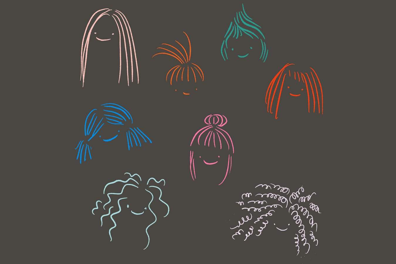 Smiling faces illustration.