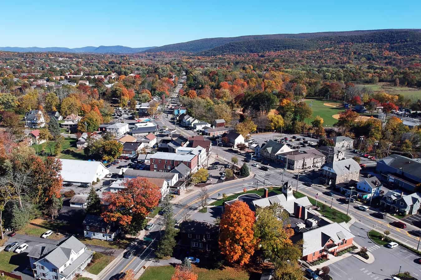 Small town Ariel shot.