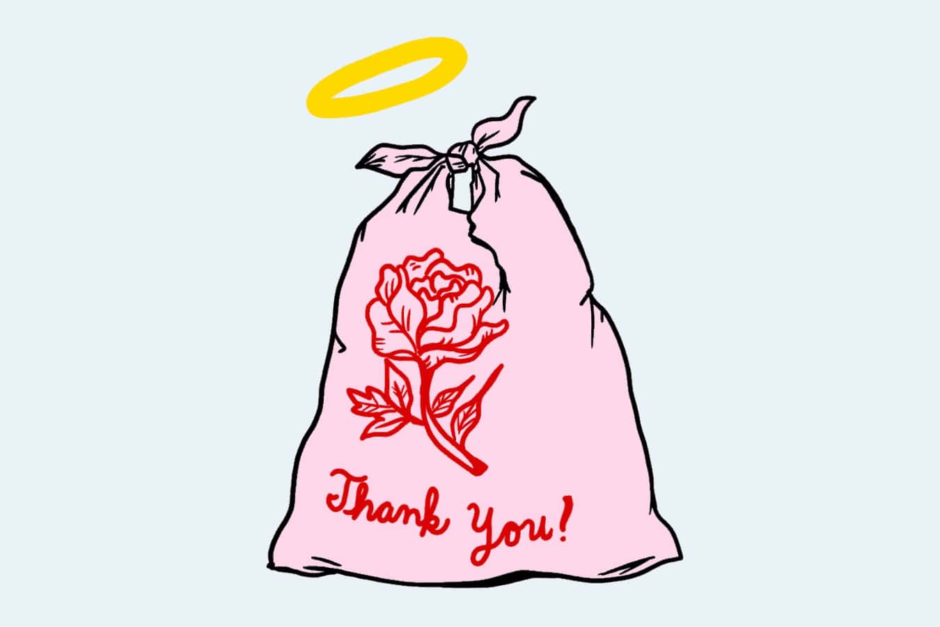 Thank you bag with hallow.
