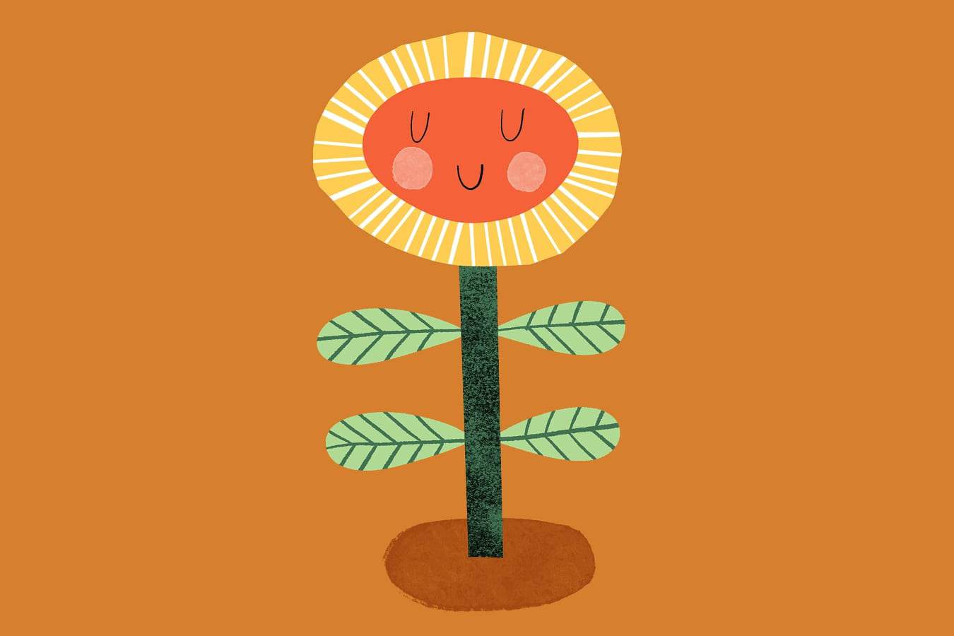 Sunflower with happy face.