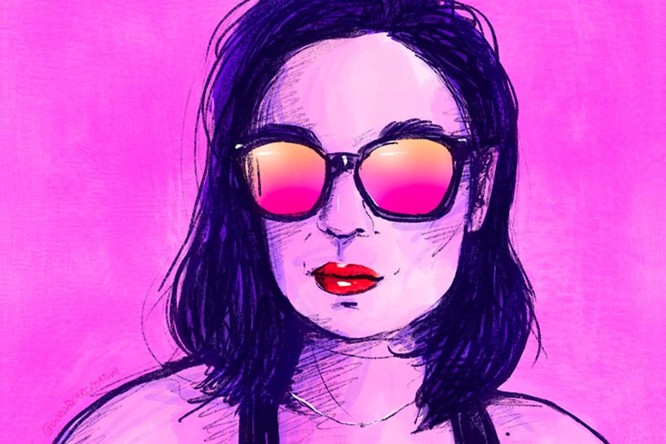 Purple self portrait.