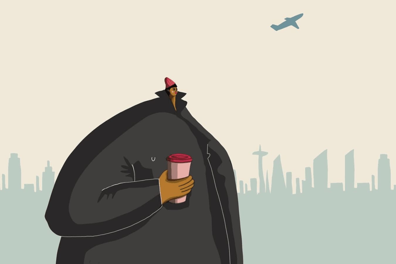 City goer watching plane take off.